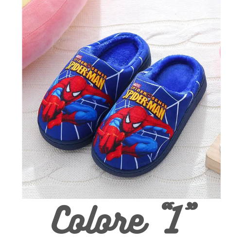 Cartoon Printed Spider-man Cotton Slippers For Children's Shoes Fashion New Style Warmth Autumn Winter Indoor Kids Boys Slipper