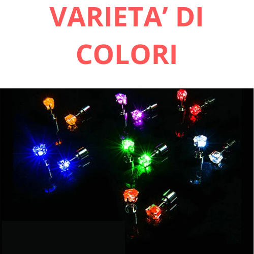 1 Pc Fashion Led Earring Glowing Crystal Stainless Ear Drop Light Up Ear Stud Party Luminous Neon Men Women Couple Jewelry Gift