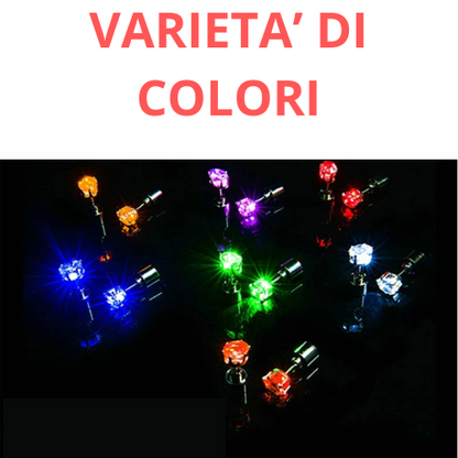 1 Pc Fashion Led Earring Glowing Crystal Stainless Ear Drop Light Up Ear Stud Party Luminous Neon Men Women Couple Jewelry Gift