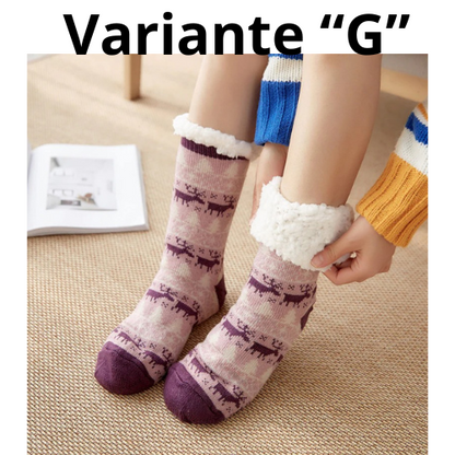 Winter Warm Socks Women penguin Plush Soft Female Non Grip Floor Slippers Short Sock Fuzzy Fluffy Deer Elk Bear Christmas Gift