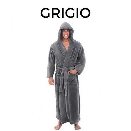 Plush Bathrobe Luxurious Men's Hooded Bathrobe with Adjustable Belt Ultra Soft Absorbent Male Robe with Pockets for Ultimate