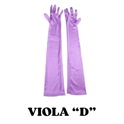 2024 Women's Evening Party Formal Gloves Solid Color Satin Long Finger Mittens forEvents Activities Red White Rose Color