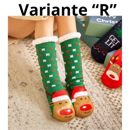 Winter Warm Socks Women penguin Plush Soft Female Non Grip Floor Slippers Short Sock Fuzzy Fluffy Deer Elk Bear Christmas Gift