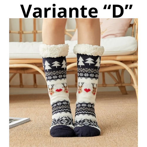 Winter Warm Socks Women penguin Plush Soft Female Non Grip Floor Slippers Short Sock Fuzzy Fluffy Deer Elk Bear Christmas Gift