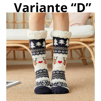 Winter Warm Socks Women penguin Plush Soft Female Non Grip Floor Slippers Short Sock Fuzzy Fluffy Deer Elk Bear Christmas Gift
