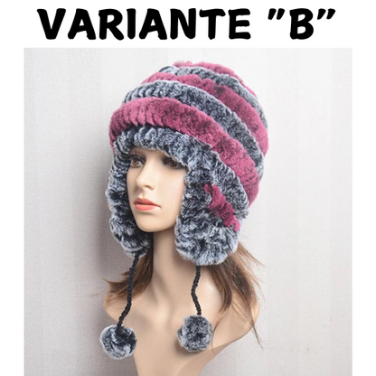 Winter Fur Caps Hats Beanies For Women Sew Stripes Real Rex Rabbit Fur Hat Cap Female Soft Warm Natural Fur Beanies Ladies