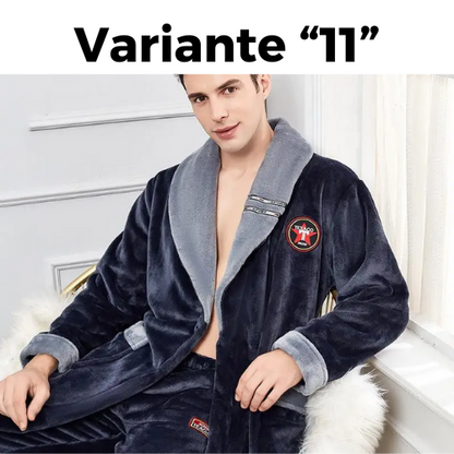 Autumn Winter Warm Male Sleepwear Big Size Flannel Men Robe Nightwear Thick Long Bathrobe Nightgown  Loungewear Casual Home Wear