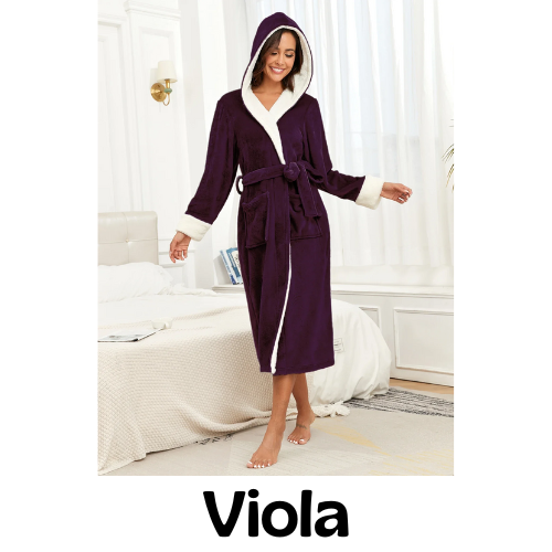 Facecloth colorful hooded robe women's long section of home wear autumn and winter models warm and comfortable bathrobe pajamas