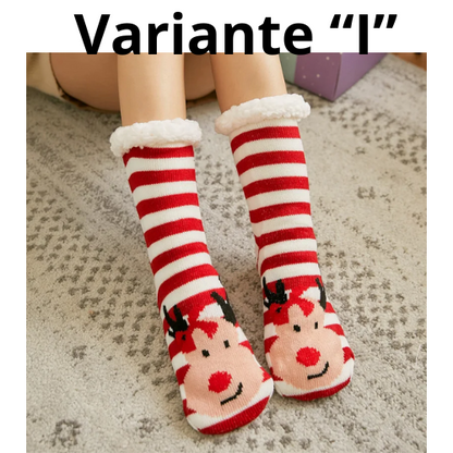 Winter Warm Socks Women penguin Plush Soft Female Non Grip Floor Slippers Short Sock Fuzzy Fluffy Deer Elk Bear Christmas Gift