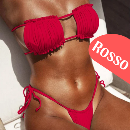 2024 Hot Lace Up Thong Brazilian Beachwear Swimwear Summer Women Biqunis Strapless Bathing Suit Leopard Swimsuit Maya Micro Mini
