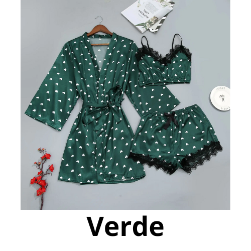 New Three-Piece Sexy Pajamas Suspenders Shorts Love Print Pajamas Homewear Suspenders Plus Size Pajamas Casual Homewear Set