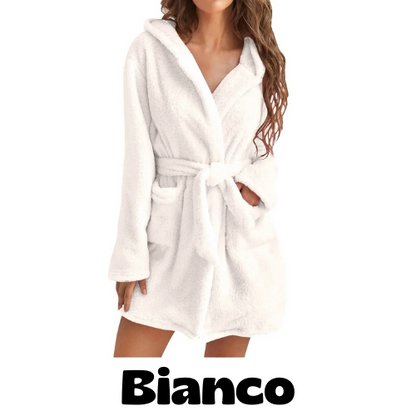 Women Bath Robe Winter Fluffy Plush Pyjamas Ladies Sexy Hooded Dressing Solid Color Gown Warm Bathrobe Female Home Clothing
