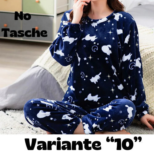 Pigiama invernale da donna in flanella. Set 2 pezzi (top + pantalone).