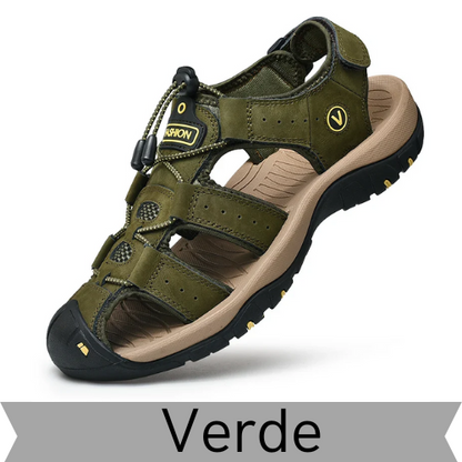 Summer Men Sandals Genuine Leather Mens Casual Shoes Outdoor Men Leather Sandals for Men Beach Shoes Roman Shoes Plus Size 38-48