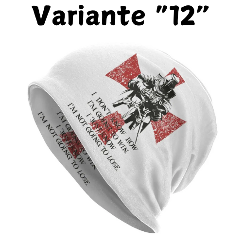 Custom Knights Templar Flag With Coat Of Arms Skullies Beanies Caps Winter Warm Knit Hat Adult Medieval Warrior Cross Bonnet Hat