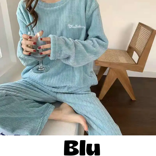 Autumn Women Solid Warm 2 Piece Sets Thicken Velvet Ribbed Fleece Set Pullover And Pants Women Casual Pajama Sets 2024