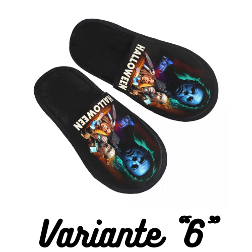 Custom Print Michael Myers Knives House Slippers Cozy Warm Halloween Film Art Memory Foam Fluffy Slipper Indoor Outdoor Shoes