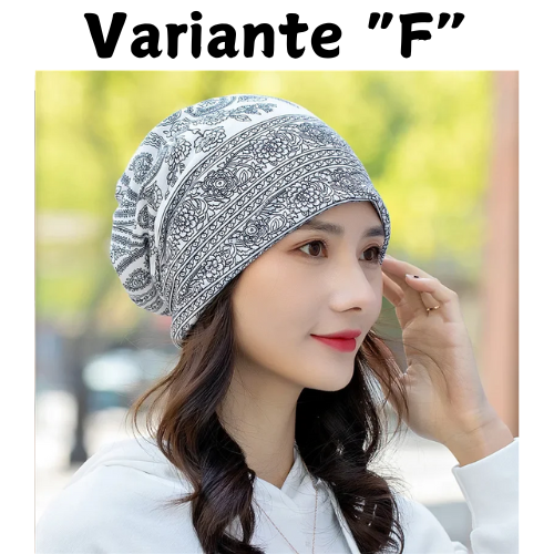 Ethnic Style Beanie Hat Women's Spring Autumn Bonnets Fashion Cashew Flowers Wrapped Head Cap Dual-purpose Scarf Pullover Caps