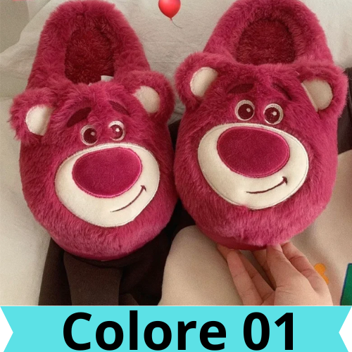 Cartoon Disney Lotso cute men and women winter soft, comfortable, non-slip, skin-friendly and warm home couple cotton slippers