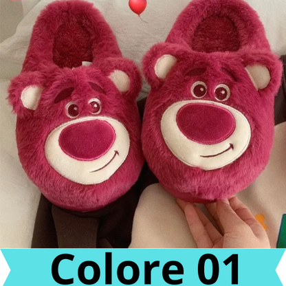 Cartoon Disney Lotso cute men and women winter soft, comfortable, non-slip, skin-friendly and warm home couple cotton slippers