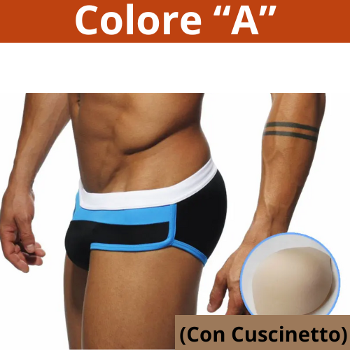 UXH New Man's Brand Swimming Briefs Low Waist Swimwear With Push-up Pad Sexy Shorts Trunks Boxers Summer Men's Swim Beach