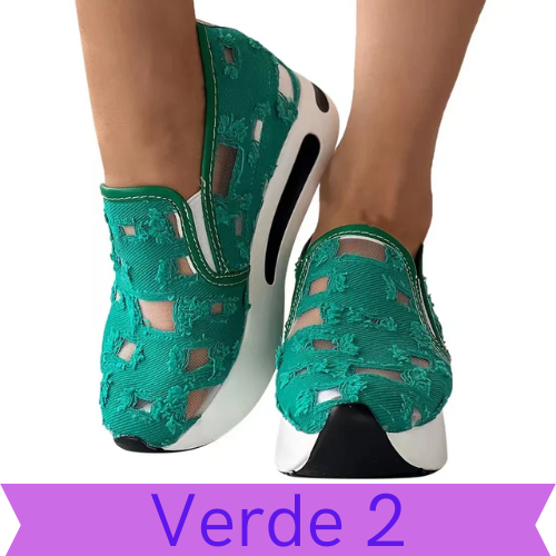 Scarpe da ginnastica estive in rete da donna. Scarpe sportive, traspiranti, casual. La scelta ideale per chi cerca comfort, leggerezza e praticità abbinati allo stile.