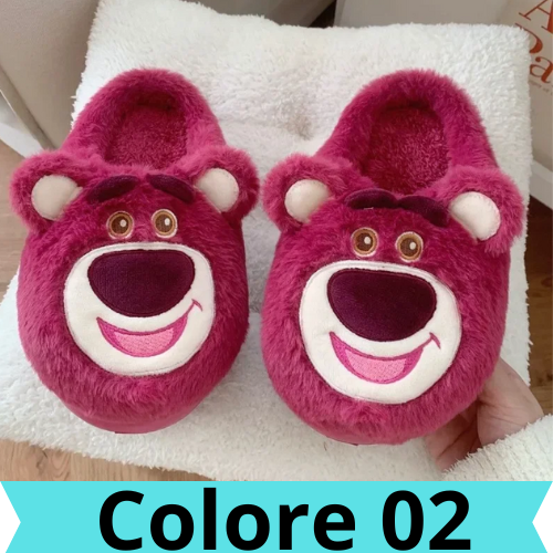 Cartoon Disney Lotso cute men and women winter soft, comfortable, non-slip, skin-friendly and warm home couple cotton slippers