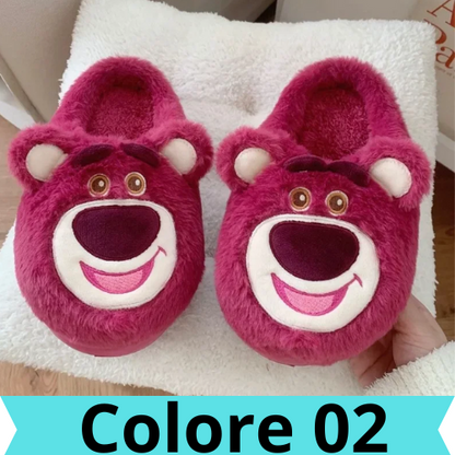 Cartoon Disney Lotso cute men and women winter soft, comfortable, non-slip, skin-friendly and warm home couple cotton slippers