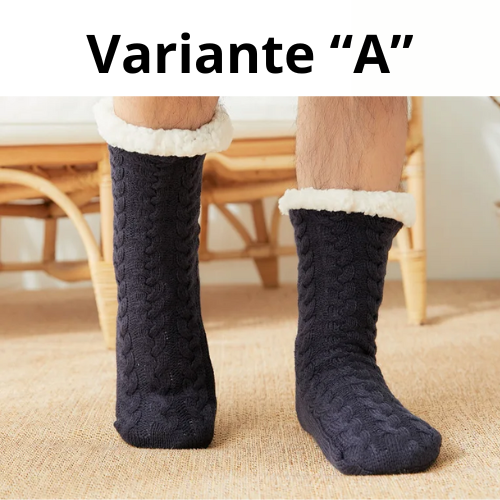 Thermal Socks Mens Winter warm Home Soft Male Cotton Thickened Plus Velvet Sleeping Anti Skid Grip Short Floor Slipper Sock