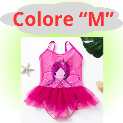 Mermaid Fish Scale Unicorn One-Piece Girls Swimwear for 4-8 Years