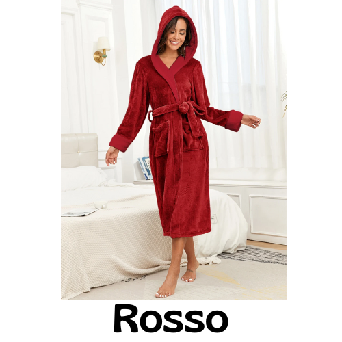 Facecloth colorful hooded robe women's long section of home wear autumn and winter models warm and comfortable bathrobe pajamas