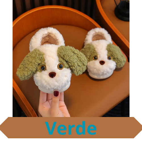 Boys Cotton Slippers Autumn and Winter Children Indoor Non-slip Cute Puppy Girls Wool Slippers Home Warm Winter Children