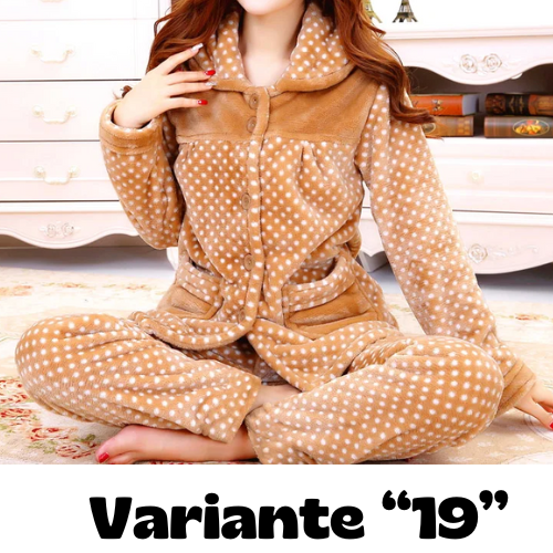 Pigiama invernale da donna in flanella. Set 2 pezzi (top + pantalone).