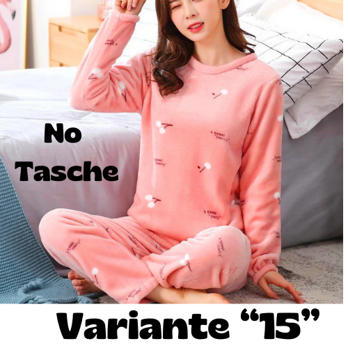 Pigiama invernale da donna in flanella. Set 2 pezzi (top + pantalone).